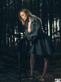 Aislin Models Naked In The Woods